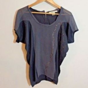 Anthropologie Ark & Co Grey Top Shirt Womens Mediu